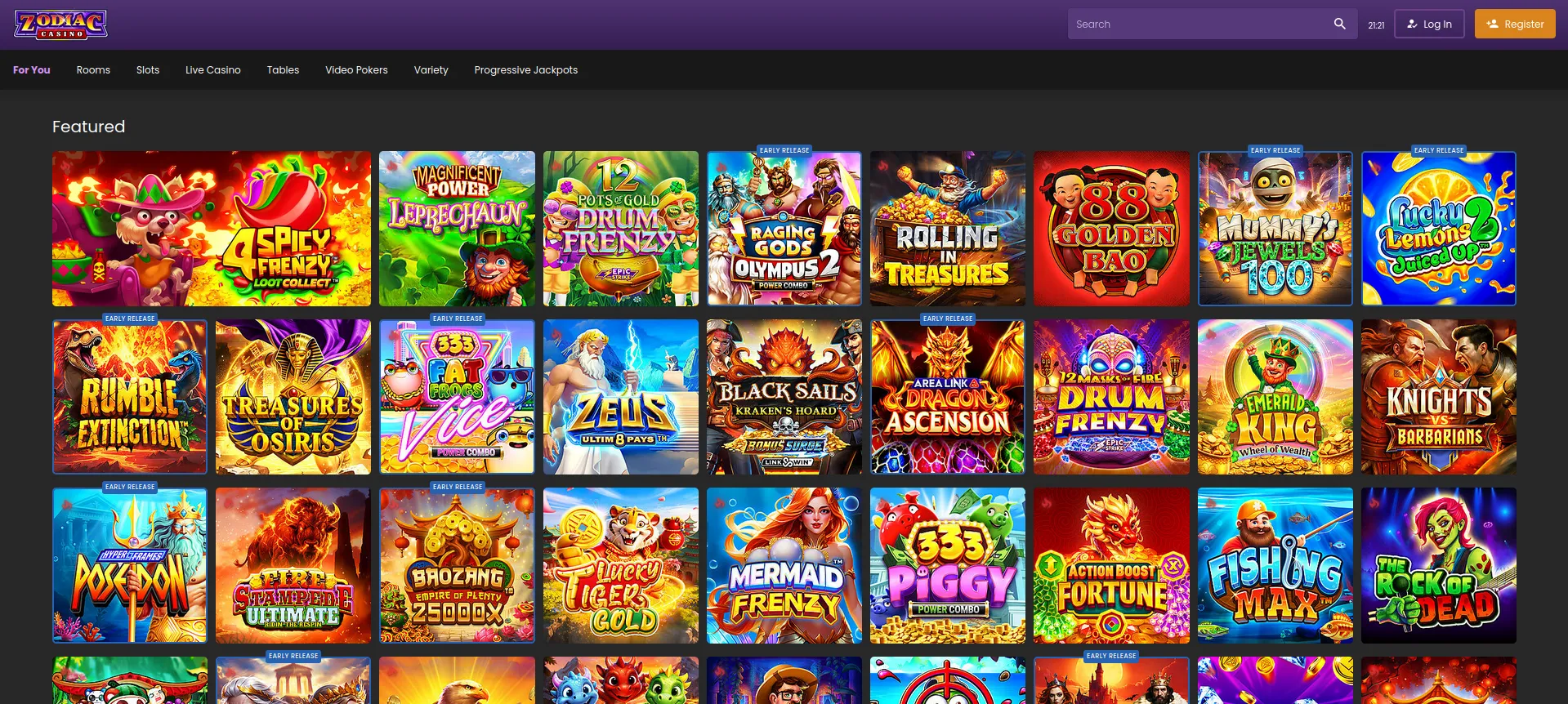 Zodiac Casino s bonusem až 5000 CZK a 50 free spiny